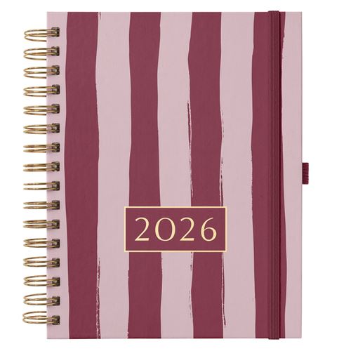 “Agenda 2026 rayas color burdeo Busy Bee
