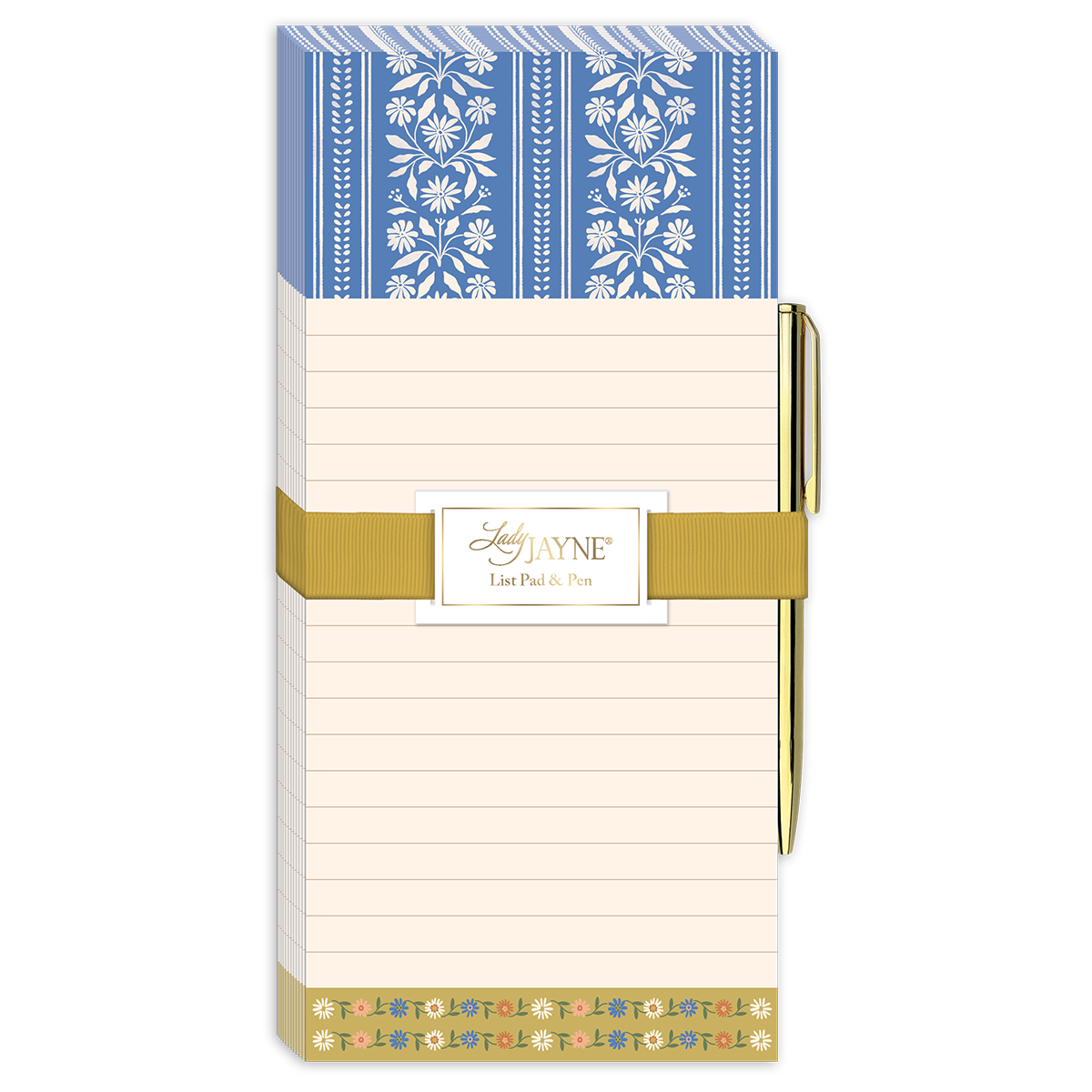 Block de Notas Magnético con Bolígrafo Boutique Floral Azul