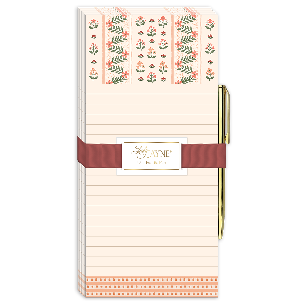 Block de Notas Magnético con Bolígrafo Boutique Floral Coral