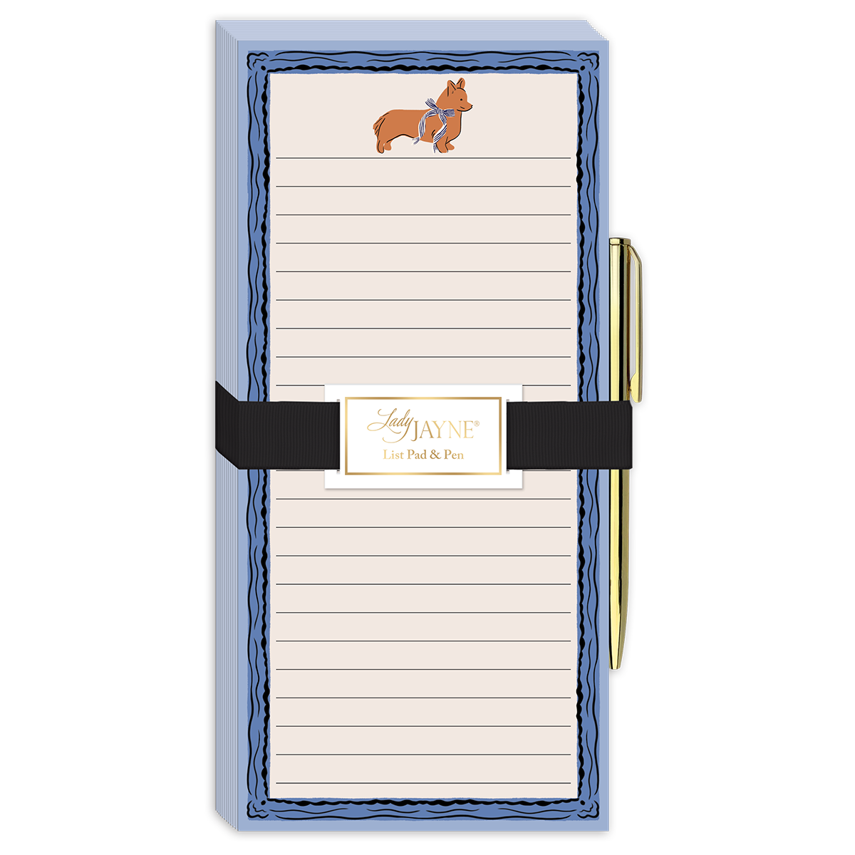 Block de Notas Magnético con Bolígrafo Azul Corgi