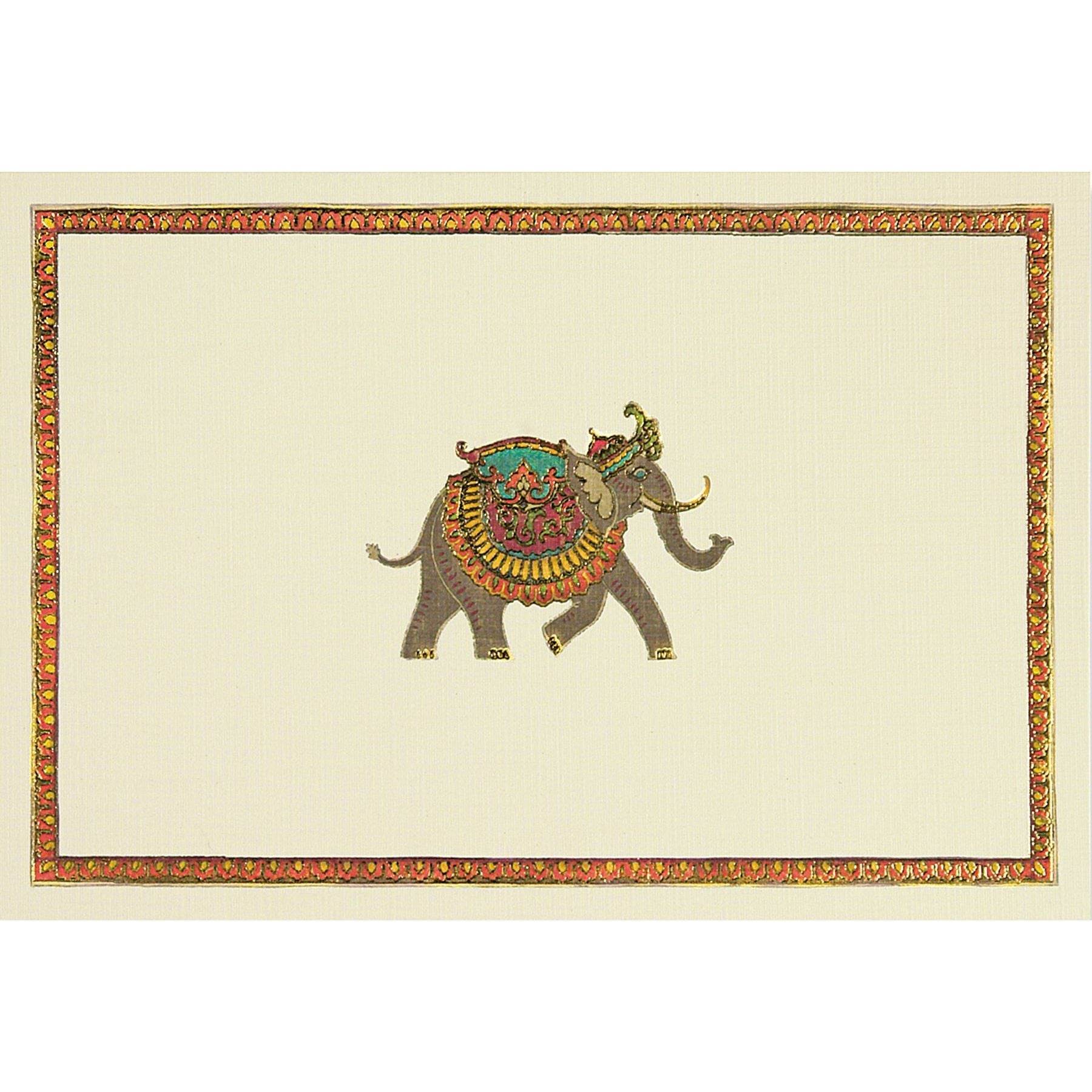Caja Tarjeta con Sobre Elefante Hindú