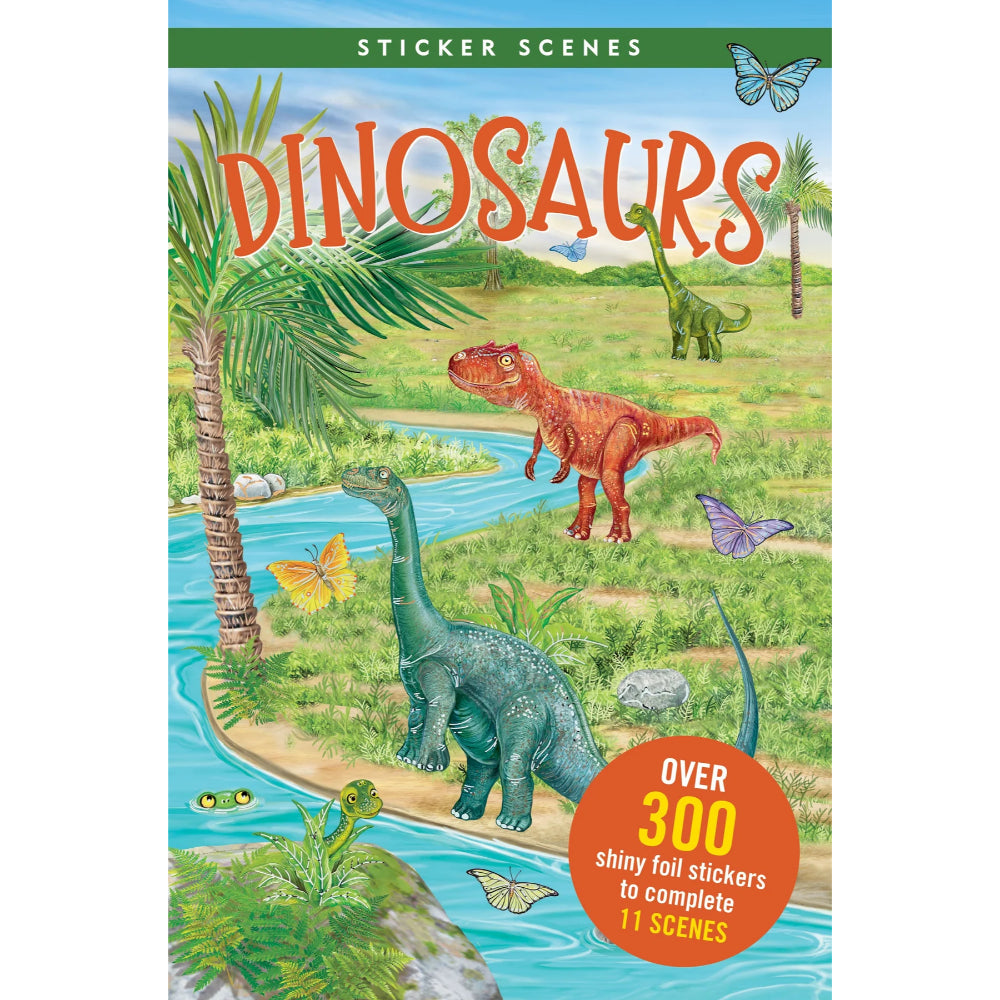 Libro de Stickers para armar Escenas Dinosaurios