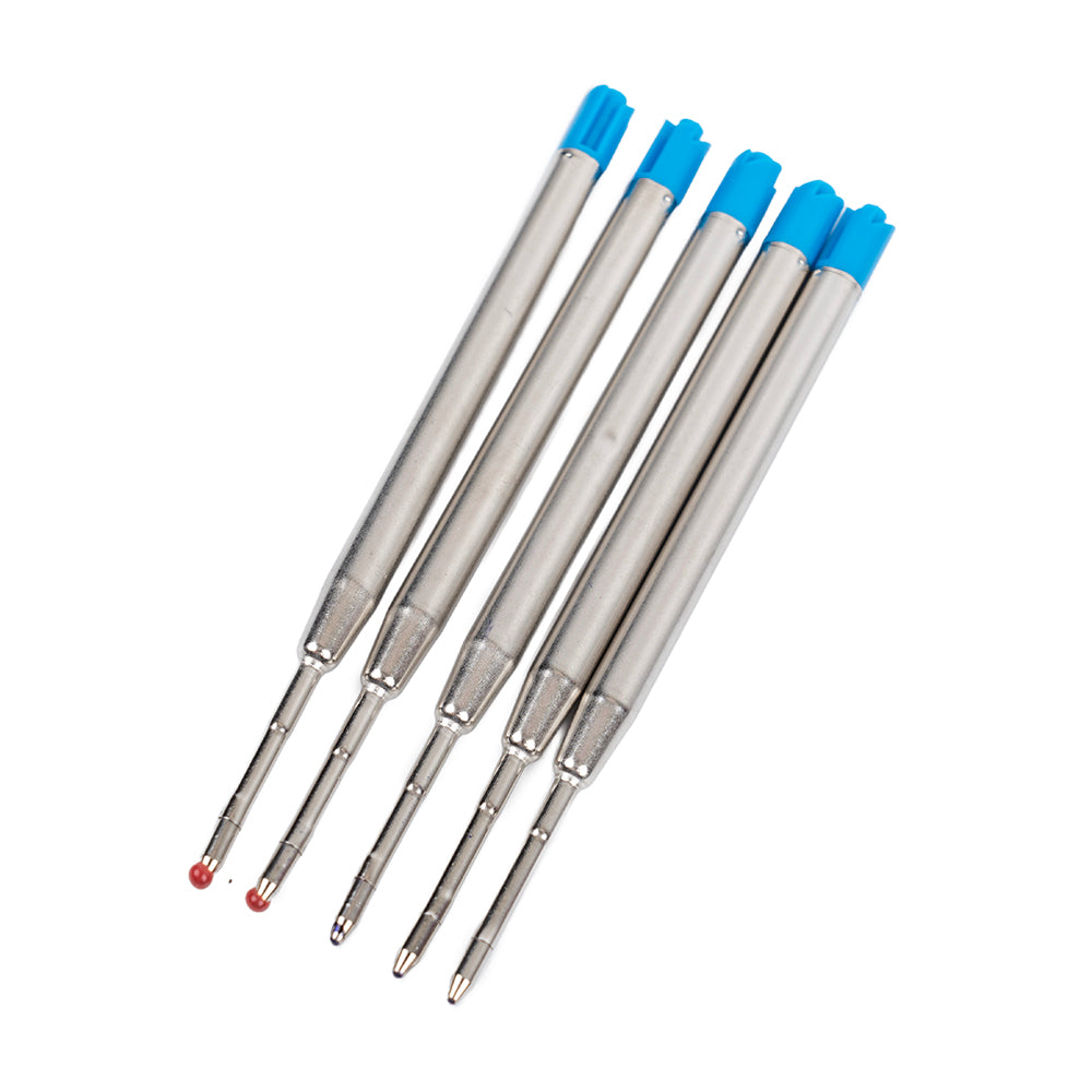 Set de 5 Repuestos Boligrafos Metálico Azul