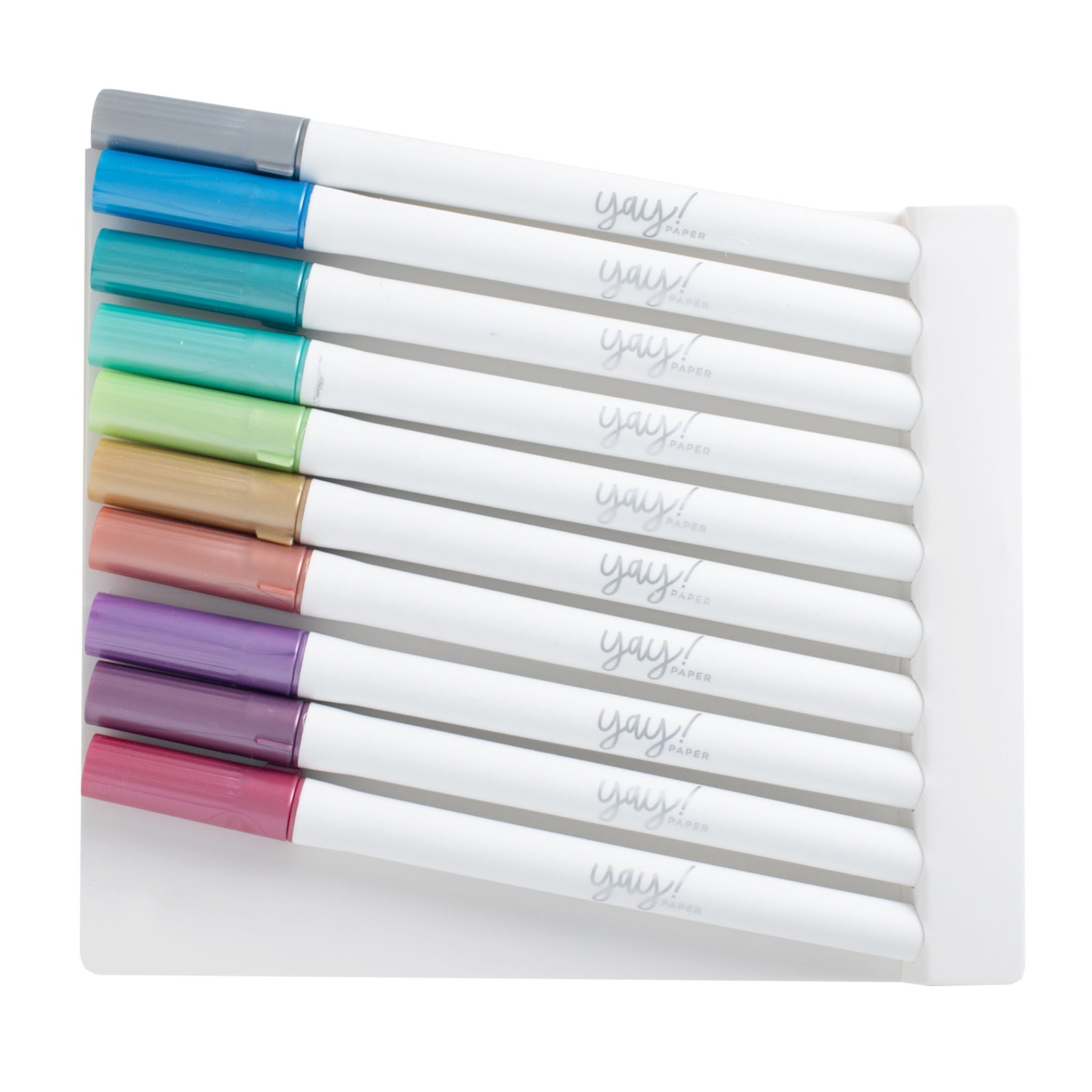 Set 10 Marcadores Punta Pincel Metalicos