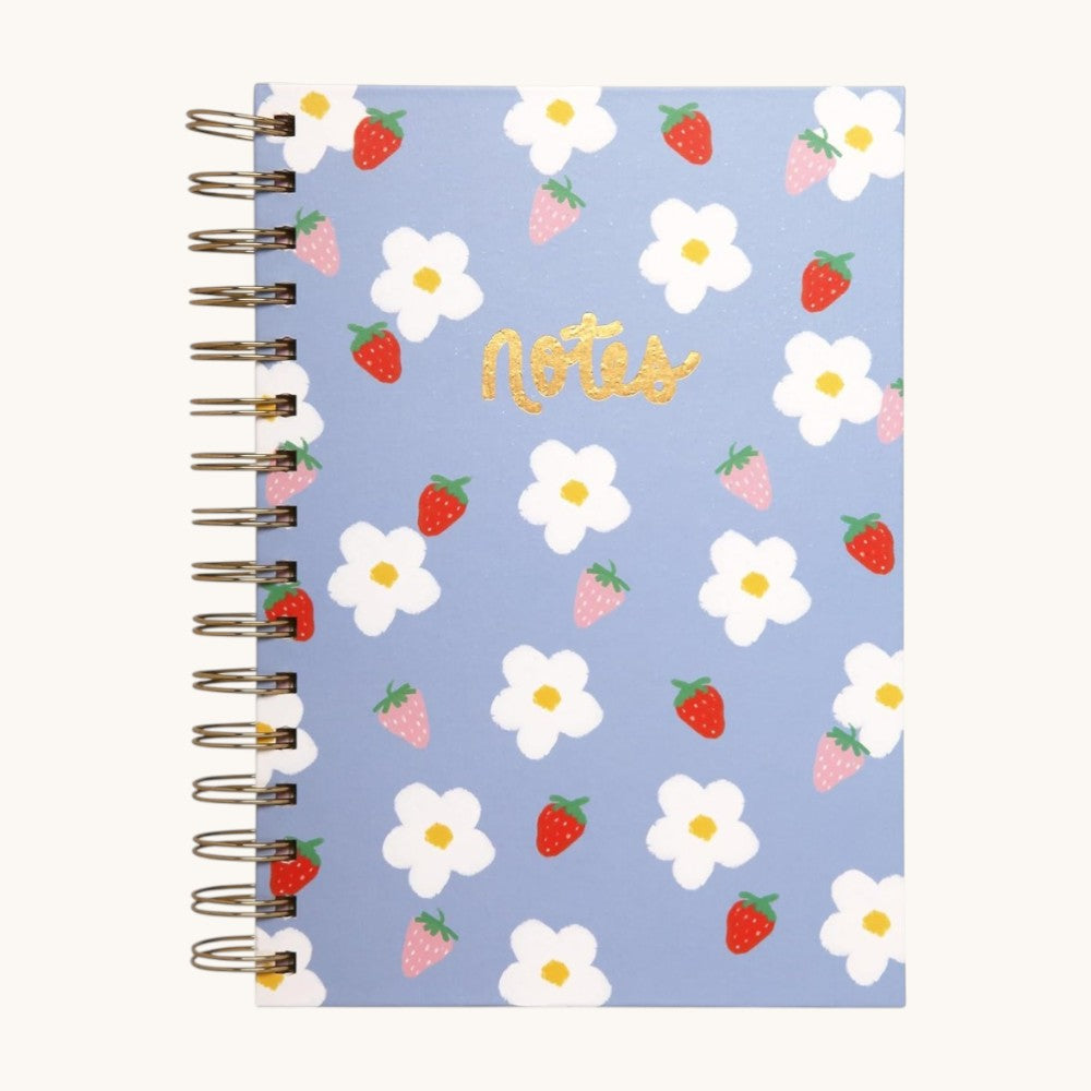Cuaderno Mediano Flores y Frutillas