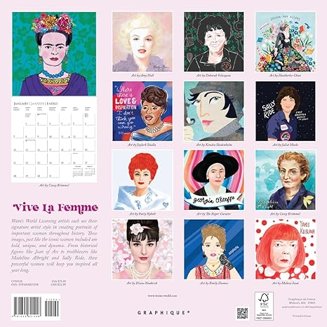 Calendario 2024 Viva la Femme 16 Meses