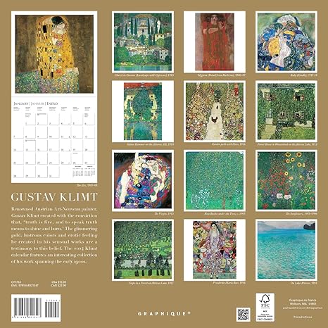 Calendario 2024 Klimt 16 Meses