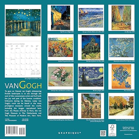Calendario 2024 Van Gogh 16 Meses
