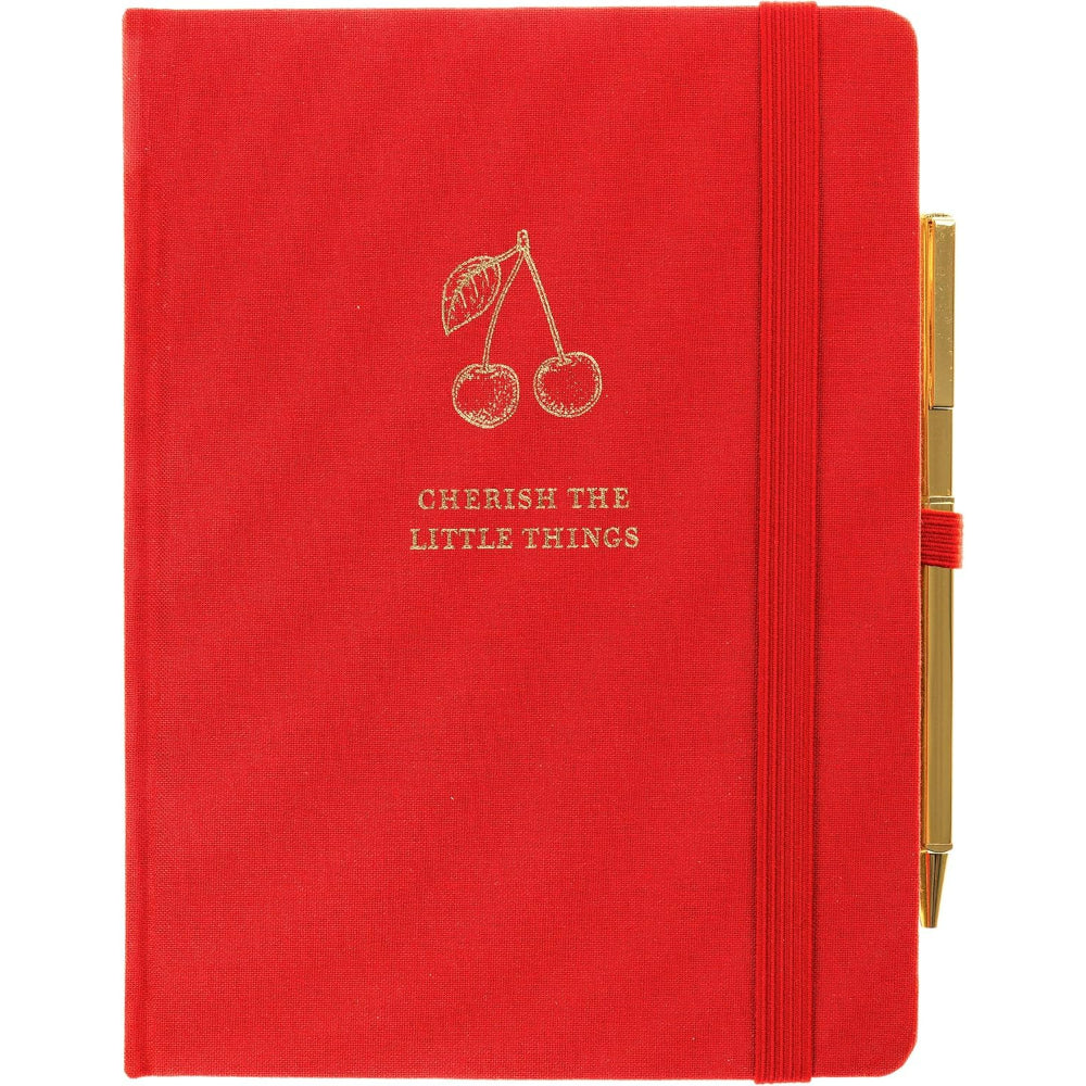 Libreta con Bolígrafo Rojo Cherry