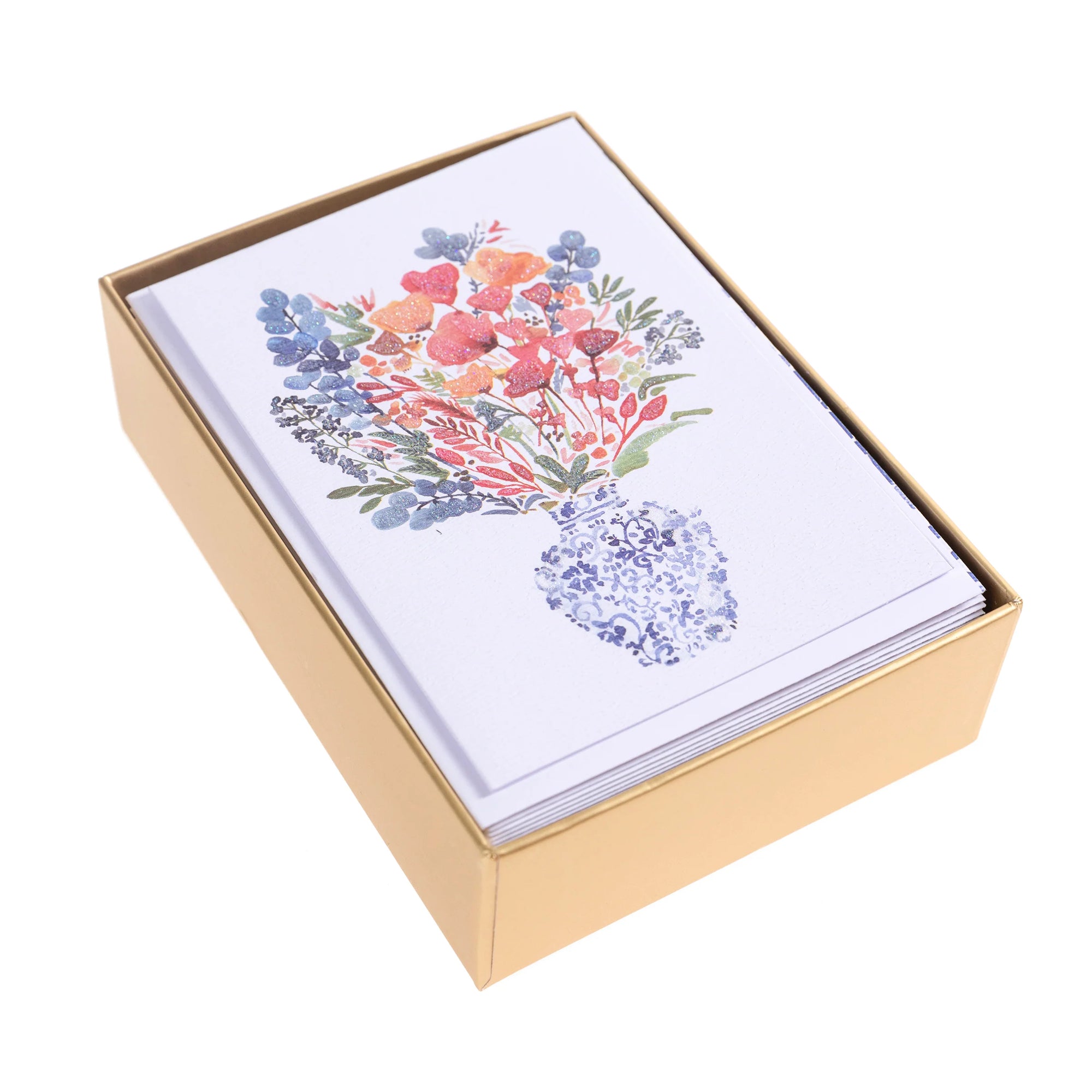 Caja con 16 Tarjetas y Sobres Floral