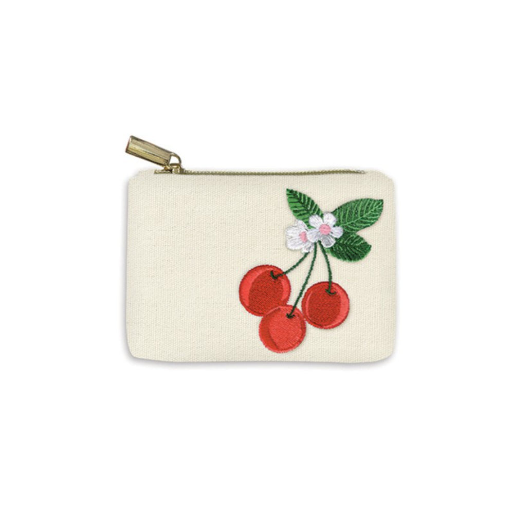 Estuche Chico Bordado Cerezas