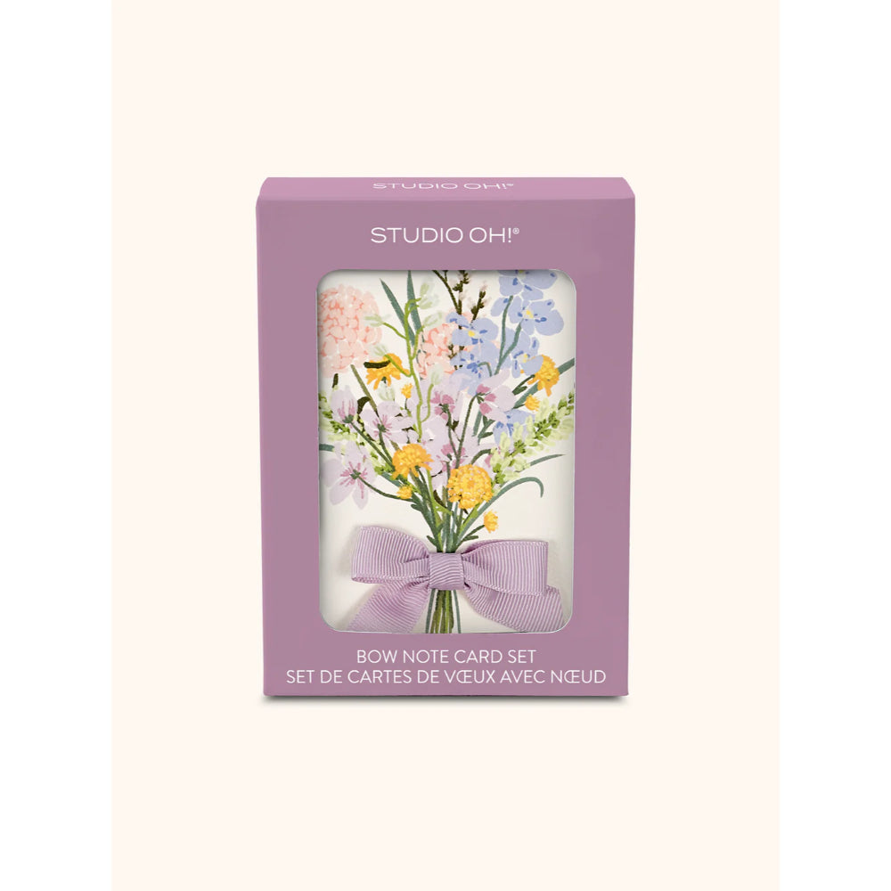 Caja Tarjetas con Sobres Ramo de Flores Lila