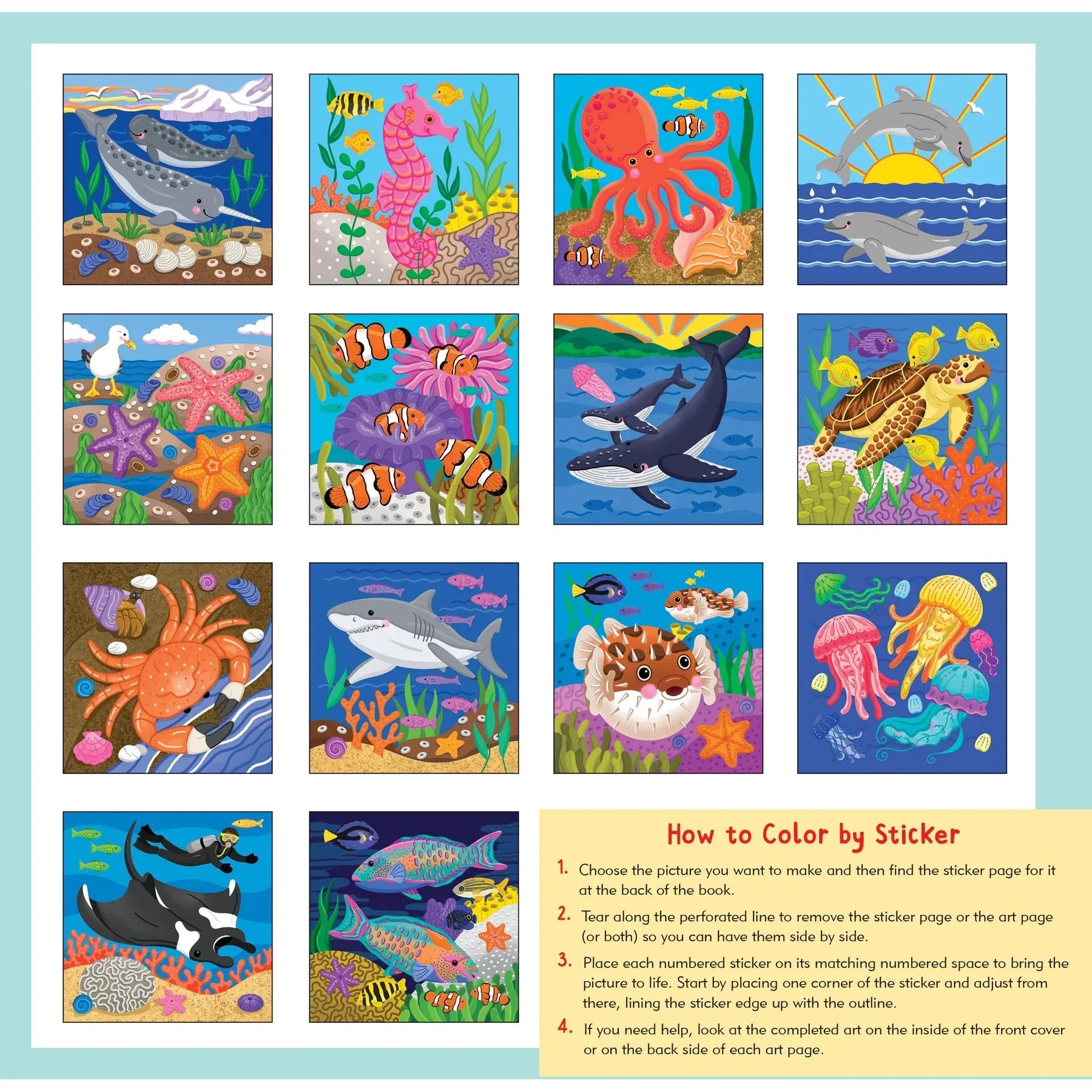 Libro de Stickers para Colorear Under the Sea