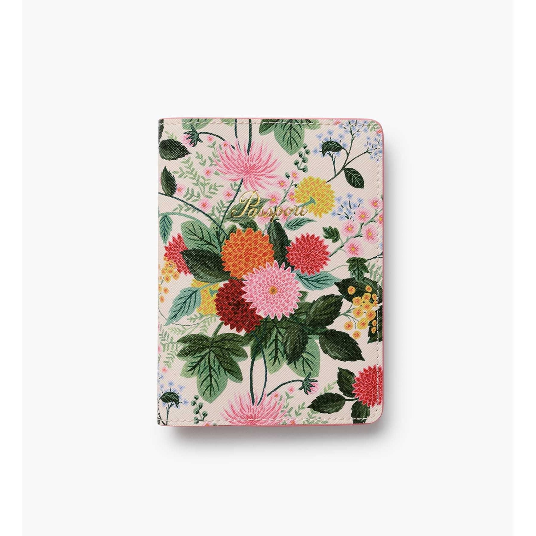 Maxwell Ambassador ポリスカー Porta Pasaporte Floral Dahlia Rifle Paper Co con Detalles Dorados