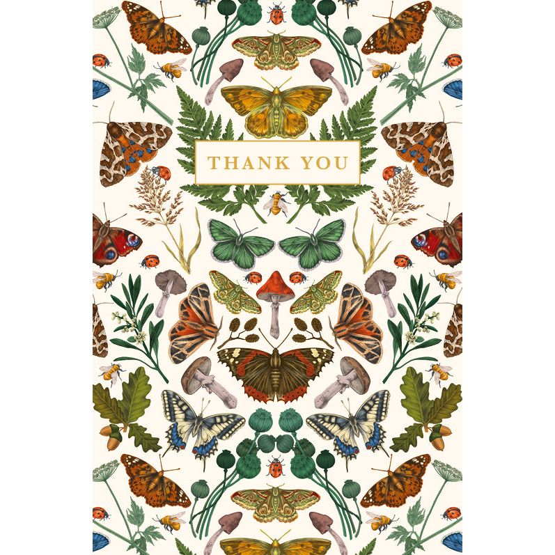 Caja 10 Tarjetas y Sobres Agradecimiento Autumn Butterflie