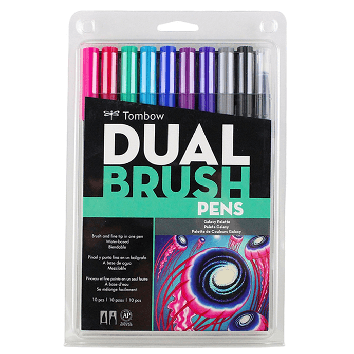 Set 10 Marcadores Dual Brush Colores Galaxy