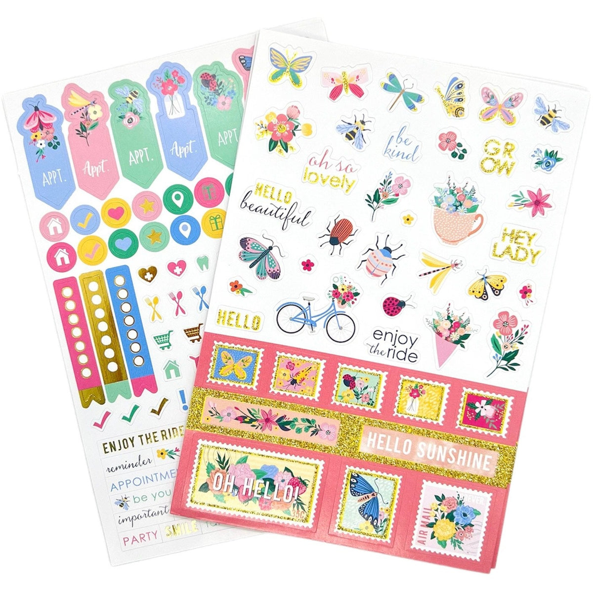 Stickers Planificación Insectos y Flores